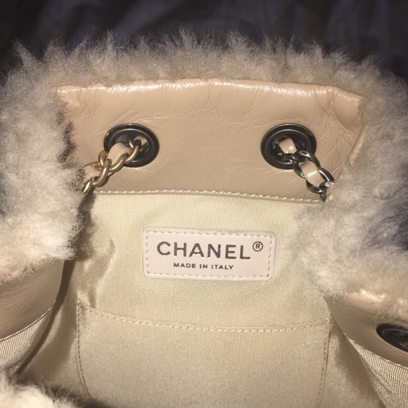 brand new tan CHANEL leather/wool mini back pack main image 5